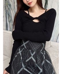 RESEXXY | フロントツイストリブニットトップス(ニット/セーター)