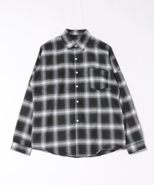 セール】かすれチェック柄ゆったりシャツ（シャツ/ブラウス）｜LADY