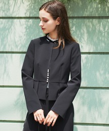 JILL STUART | ◆ダブルクロスぺフラムセットアップジャケット(ノーカラージャケット)