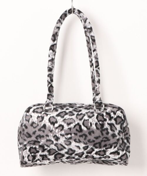 SPINNS（スピンズ）の「チェーンストラップ付き 2ポケットレオパードファーボストンバッグ（ボストンバッグ・レディース・ブラウン系その他/グレー系その他・ONESIZE）」の3枚目の写真