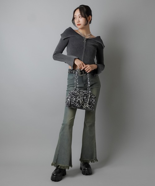 SPINNS（スピンズ）の「チェーンストラップ付き 2ポケットレオパードファーボストンバッグ（ボストンバッグ・レディース・ブラウン系その他/グレー系その他・ONESIZE）」の14枚目の写真