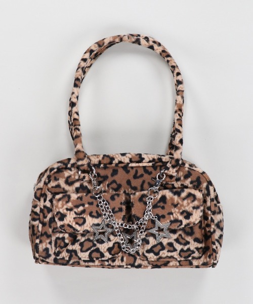 SPINNS（スピンズ）の「チェーンストラップ付き 2ポケットレオパードファーボストンバッグ（ボストンバッグ・レディース・ブラウン系その他/グレー系その他・ONESIZE）」の16枚目の写真
