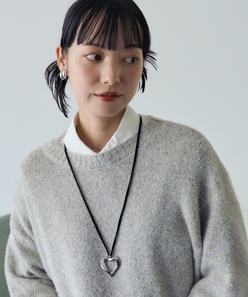 FREAK'S STORE(フリークスストア)の「ビッグハート コードネックレス(ネックレス・レディース・シルバー・ONE SIZE)」の1枚目の写真