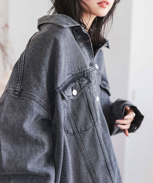 KOBE LETTUCE（コウベレタス）の「ビッグシルエットデニムジャケット（デニムジャケット・レディース・ブルー/インディゴブルー/ブラック・M）」の5枚目の写真