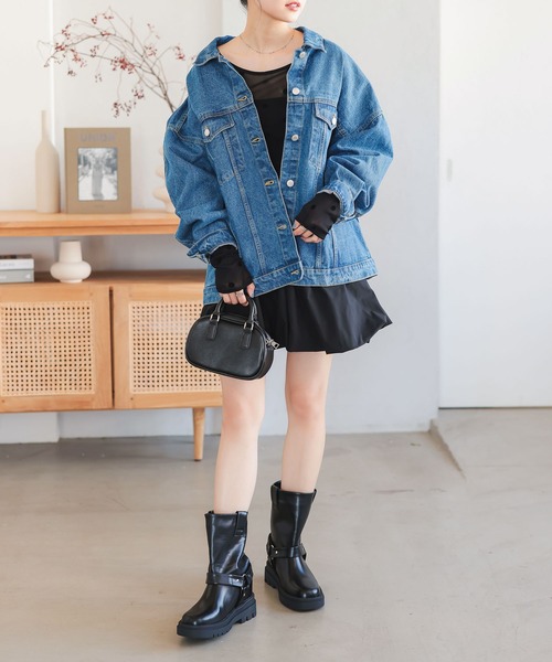 KOBE LETTUCE（コウベレタス）の「ビッグシルエットデニムジャケット（デニムジャケット・レディース・ブルー/インディゴブルー/ブラック・M）」の12枚目の写真