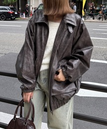 clear | アンティークレザーロング丈ブルゾン(ブルゾン)