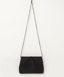 【Swaraj/スワラージ】スカラップ手刺繍ビーズクラッチ