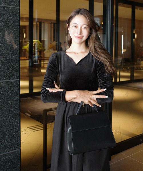 ルネ♡ベロアドッキング　ワンピース Reinaさんコラボ ] 選べる2タイプ ベロアドッキングワンピース