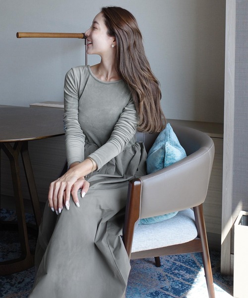 Reinaさんコラボ ] 選べる2タイプ ベロアドッキングワンピース