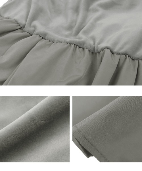 KOBE LETTUCE（コウベレタス）の「[ Reinaさんコラボ ] 選べる2タイプ ベロアドッキングワンピース（ワンピース・レディース・ブラック/チャコールグレー/グレー系/ライトグレー/ライトグレー系/ブラック系・M/TM）」の21枚目の写真