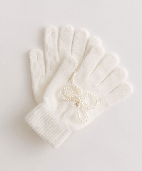 OLIVE des OLIVE(オリーブデオリーブ)の「パールリボンチャームグローブ(その他小物・レディース・アイボリー/グレー/ピンク・FREE)」の11枚目の写真