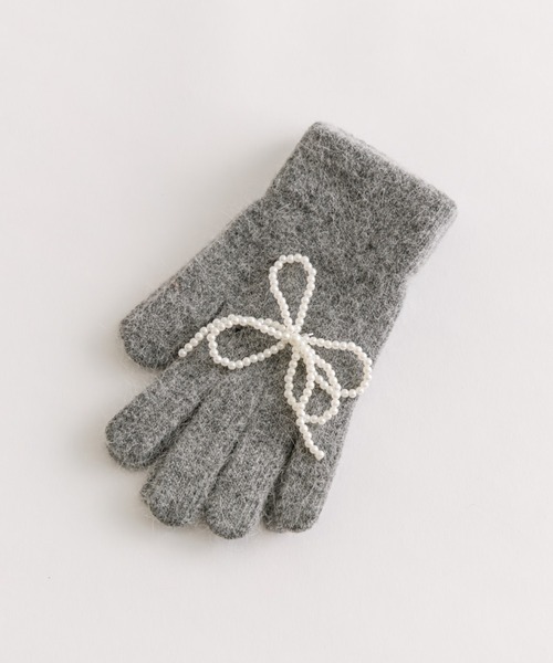 OLIVE des OLIVE(オリーブデオリーブ)の「パールリボンチャームグローブ(その他小物・レディース・アイボリー/グレー/ピンク・FREE)」の8枚目の写真