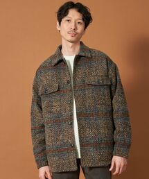 THE SHOP TK | チェック柄ツイードライクCPOジャケット(ブルゾン)