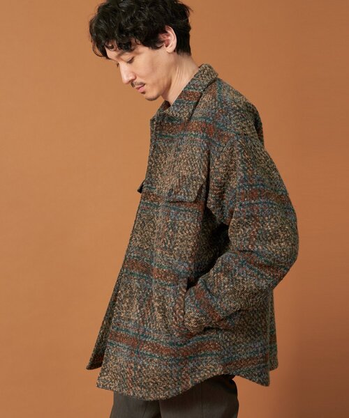 THE SHOP TK （ザ ショップ ティーケー ）の「◆チェック柄ツイードライクCPOジャケット（ブルゾン・メンズ・ダークブラウン系4/ブルー系その他6・04/03/02）」の5枚目の写真