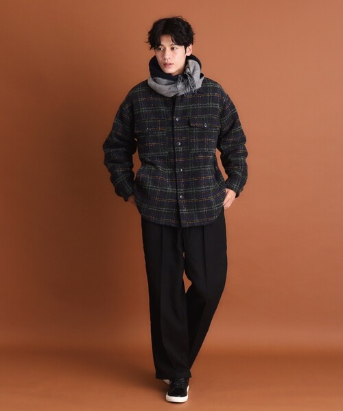 THE SHOP TK （ザ ショップ ティーケー ）の「◆チェック柄ツイードライクCPOジャケット（ブルゾン・メンズ・ダークブラウン系4/ブルー系その他6・04/03/02）」の11枚目の写真