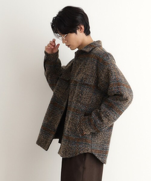 THE SHOP TK （ザ ショップ ティーケー ）の「◆チェック柄ツイードライクCPOジャケット（ブルゾン・メンズ・ダークブラウン系4/ブルー系その他6・04/03/02）」の13枚目の写真