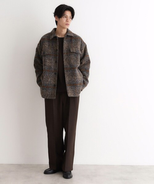 THE SHOP TK （ザ ショップ ティーケー ）の「◆チェック柄ツイードライクCPOジャケット（ブルゾン・メンズ・ダークブラウン系4/ブルー系その他6・04/03/02）」の15枚目の写真