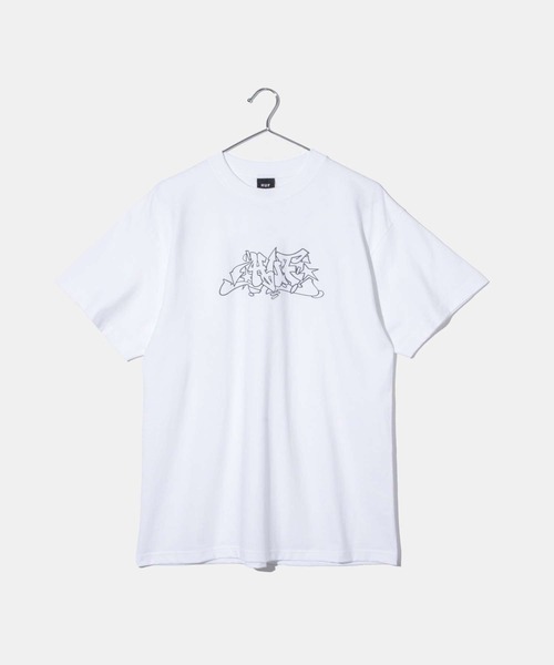 HUF OUTLINE EMB. SS TEE ハフ アウトラインエンブロイド プリント 半袖Ｔシャツ（Tシャツ/カットソー）｜HUF（ハフ）