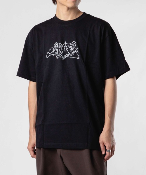 HUF OUTLINE EMB. SS TEE ハフ アウトラインエンブロイド プリント 半袖Ｔシャツ（Tシャツ/カットソー）｜HUF（ハフ）