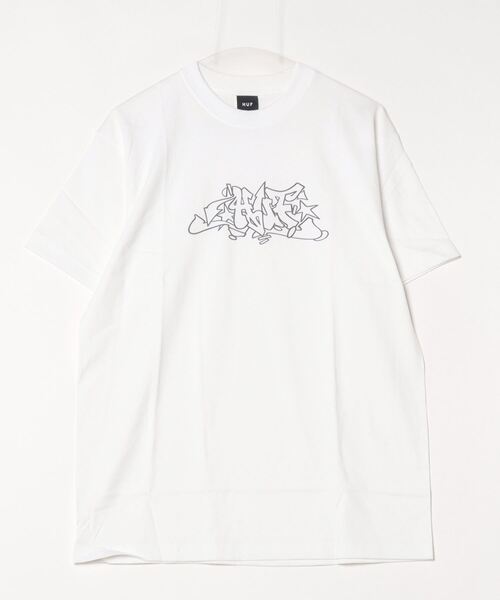 HUF OUTLINE EMB. SS TEE ハフ アウトラインエンブロイド プリント 半袖Ｔシャツ（Tシャツ/カットソー）｜HUF（ハフ）