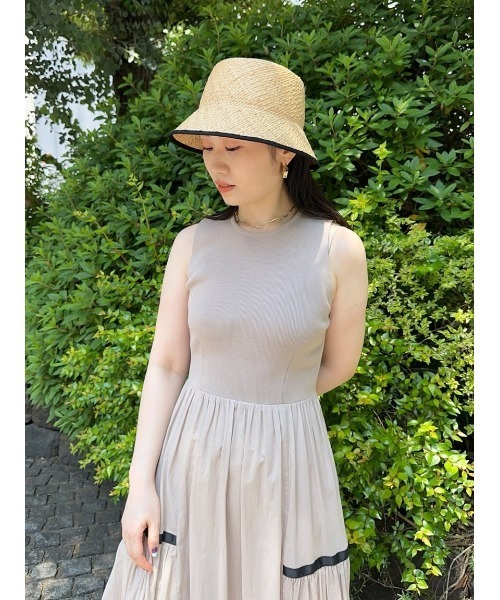 FRAY I.D ベージュノースリーブワンピース ひざ丈 FRAY I.D - フレイアイディー FRAY I.D ノースリーブ ワンピース