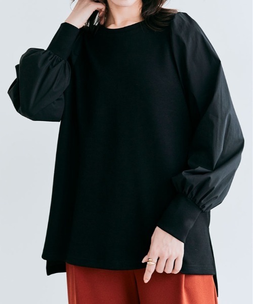 kirakiraShop(キラキラショップ)の「異素材MIX ダンボール プルオーバー(シャツ/ブラウス・レディース・オフホワイト/ネイビー/ブラック・L/M)」の22枚目の写真