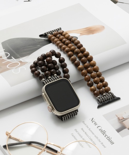 emonique(エモニーク)の「スマートウォッチバンド Apple Watch バンド 木製【38/40/41/42/44/45/49mm対応】(デジタル腕時計・レディース・ブラウン/ダークブラウン・42/38)」の3枚目の写真
