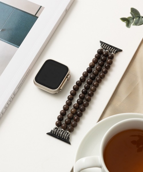 emonique(エモニーク)の「スマートウォッチバンド Apple Watch バンド 木製【38/40/41/42/44/45/49mm対応】(デジタル腕時計・レディース・ブラウン/ダークブラウン・42/38)」の7枚目の写真