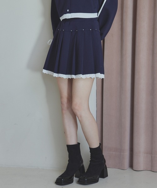 MARK&LONA⭐︎T-LINEネイビー プリーツスカート 34 reonard_1-240001190402