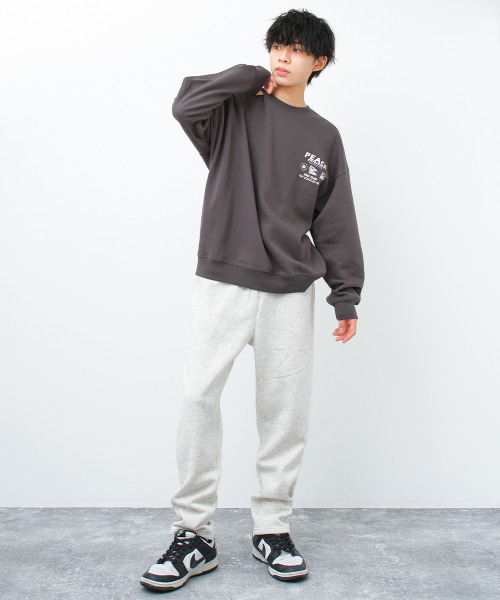 RAT EFFECT(ラットエフェクト)の「【裏起毛】スウェットクライミングサルエルパンツ(スウェットパンツ・キッズ・ブラック/オートミール/杢グレー/チャコールグレー・160/150/140/130/170)」の9枚目の写真