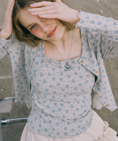 idem(イデム)の「flower ensemble cardigan/フラワーアンサンブルカーディガン(アンサンブル・レディース・ナチュラル/ネイビー・FREE)」の18枚目の写真