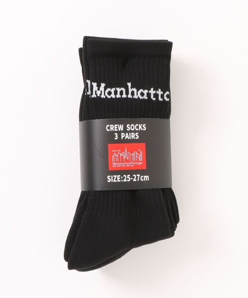 Manhattan Portage（マンハッタンポーテージ）の「Manhattan Portage/マンハッタンポーテージ ソックス CREW SOCKS 3P SET MU003（ソックス/靴下・メンズ・ブラック×ブルー/ブラック×ピンク/ブラック/ホワイト・25-27CM/23-25cm）」の7枚目の写真