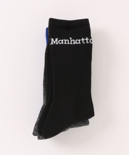 Manhattan Portage（マンハッタンポーテージ）の「Manhattan Portage/マンハッタンポーテージ ソックス CREW SOCKS 3P SET MU003（ソックス/靴下・メンズ・ブラック×ブルー/ブラック×ピンク/ブラック/ホワイト・25-27CM/23-25cm）」の8枚目の写真