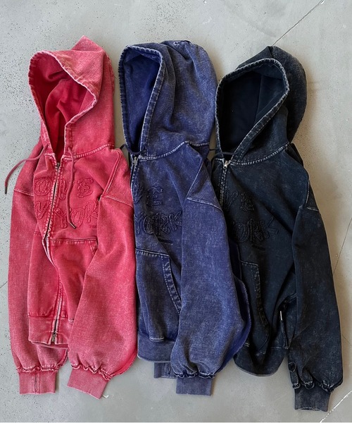 セール】ヘビーウェイトヴィンテージライクパッチワークフーディ