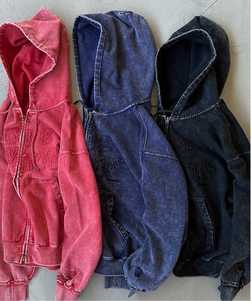 セール】ヘビーウェイトヴィンテージライクパッチワークフーディ