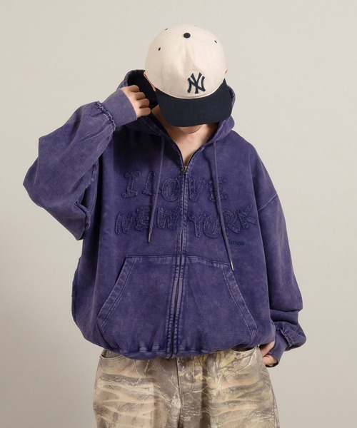 セール】ヘビーウェイトヴィンテージライクパッチワークフーディ