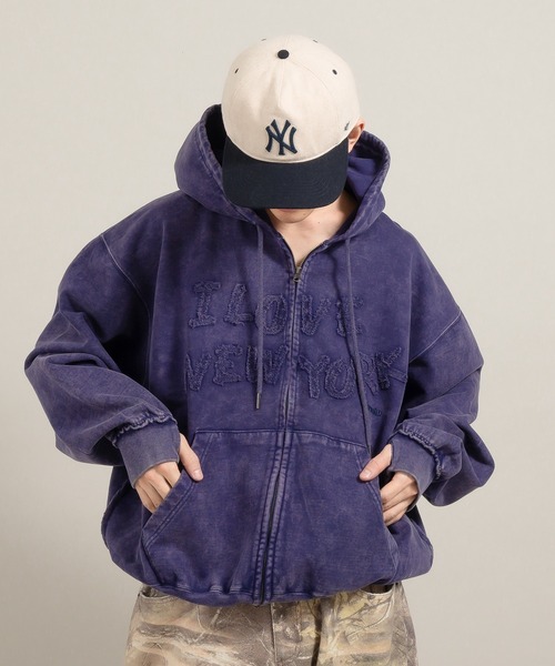 セール】ヘビーウェイトヴィンテージライクパッチワークフーディ