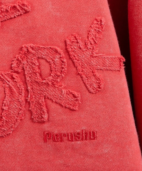 Perushu(ペルーシュ)の「ヘビーウェイトヴィンテージライクパッチワークフーディ(パーカー・メンズ・ブラック/レッド/ネイビー・LARGE/MEDIUM)」の20枚目の写真