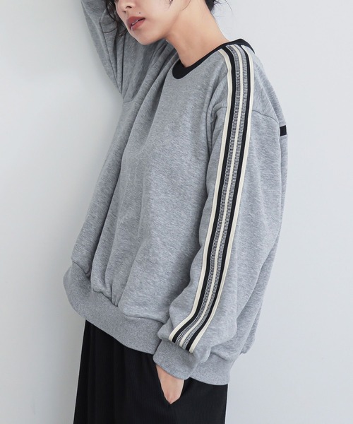 n'OrLABEL(ノアールレーベル)の「ラインテープ裏毛スウェット(スウェット・レディース・ブラック/ブルー系その他/杢グレー・1/2)」の20枚目の写真