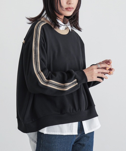 n'OrLABEL(ノアールレーベル)の「ラインテープ裏毛スウェット(スウェット・レディース・ブラック/ブルー系その他/杢グレー・1/2)」の17枚目の写真