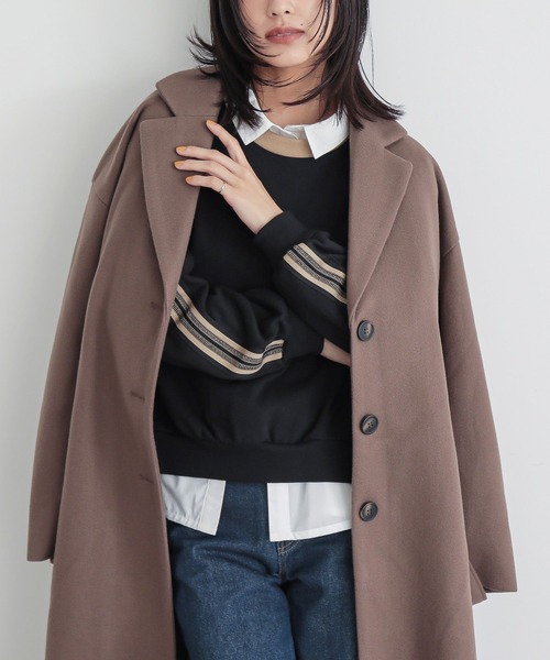 n'OrLABEL(ノアールレーベル)の「ラインテープ裏毛スウェット(スウェット・レディース・ブラック/ブルー系その他/杢グレー・1/2)」の13枚目の写真