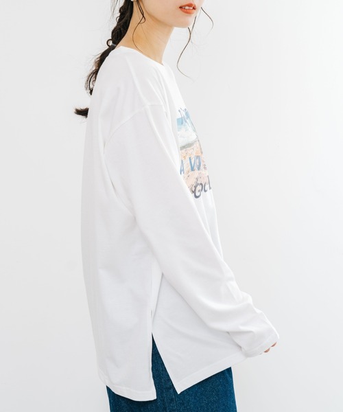refinedworks(リファインドワークス)の「【refinedworks】 フォトプリント が 印象的な使いやすい ロンT(Tシャツ/カットソー・レディース・ホワイト系その他/オフホワイト・FREE)」の5枚目の写真
