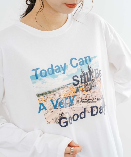 refinedworks(リファインドワークス)の「【refinedworks】 フォトプリント が 印象的な使いやすい ロンT(Tシャツ/カットソー・レディース・ホワイト系その他/オフホワイト・FREE)」の7枚目の写真