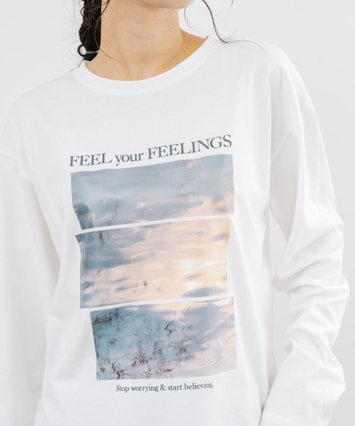 refinedworks(リファインドワークス)の「【refinedworks】 フォトプリント が 印象的な使いやすい ロンT(Tシャツ/カットソー・レディース・ホワイト系その他/オフホワイト・FREE)」の10枚目の写真