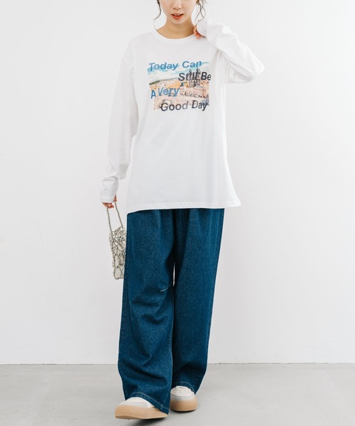 refinedworks(リファインドワークス)の「【refinedworks】 フォトプリント が 印象的な使いやすい ロンT(Tシャツ/カットソー・レディース・ホワイト系その他/オフホワイト・FREE)」の14枚目の写真