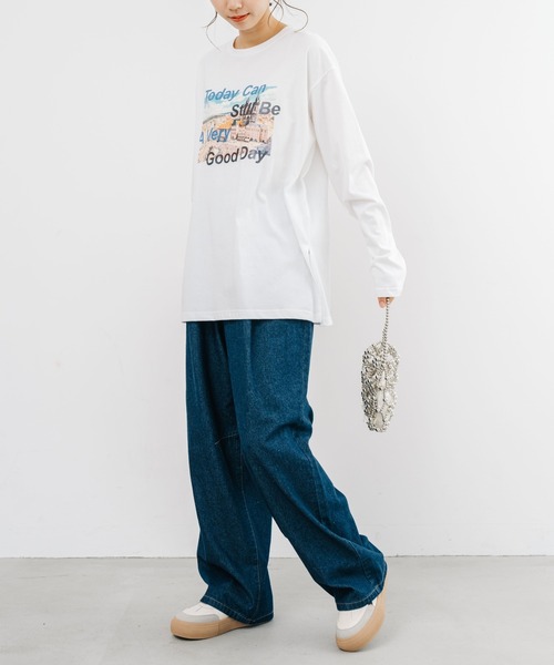 refinedworks(リファインドワークス)の「【refinedworks】 フォトプリント が 印象的な使いやすい ロンT(Tシャツ/カットソー・レディース・ホワイト系その他/オフホワイト・FREE)」の16枚目の写真