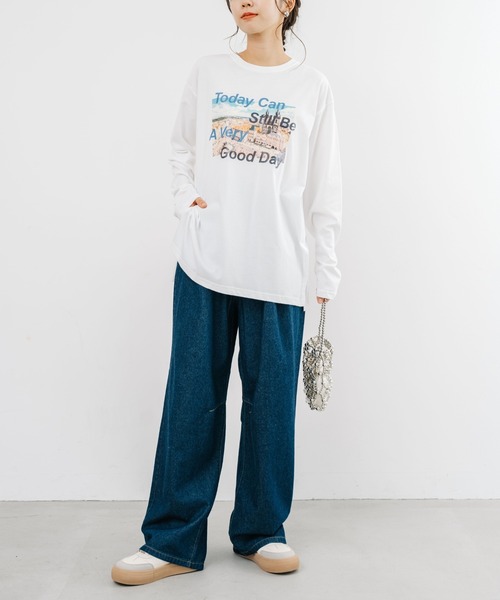 refinedworks(リファインドワークス)の「【refinedworks】 フォトプリント が 印象的な使いやすい ロンT(Tシャツ/カットソー・レディース・ホワイト系その他/オフホワイト・FREE)」の17枚目の写真