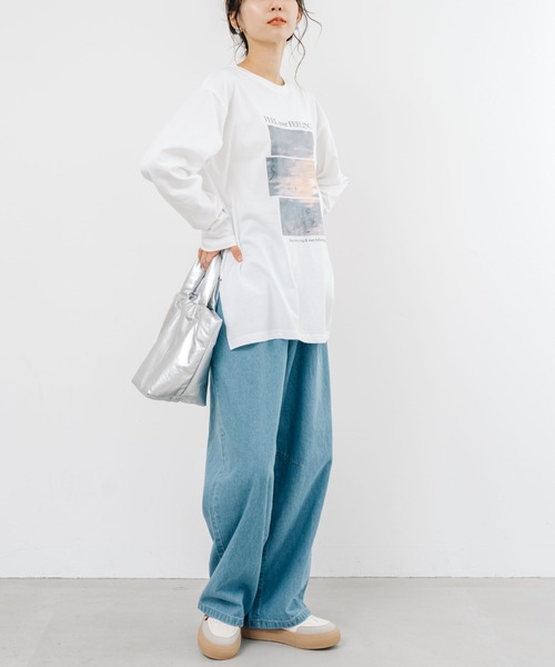 refinedworks(リファインドワークス)の「【refinedworks】 フォトプリント が 印象的な使いやすい ロンT(Tシャツ/カットソー・レディース・ホワイト系その他/オフホワイト・FREE)」の19枚目の写真