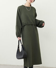 natural couture | ケーブルジャガードワンピース×トップスSET(ワンピース)