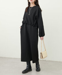 natural couture | ケーブルジャガードワンピース×トップスSET(ワンピース)